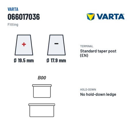 Autobatterie Varta 066017036 6V 66Ah 360A | baterias.com