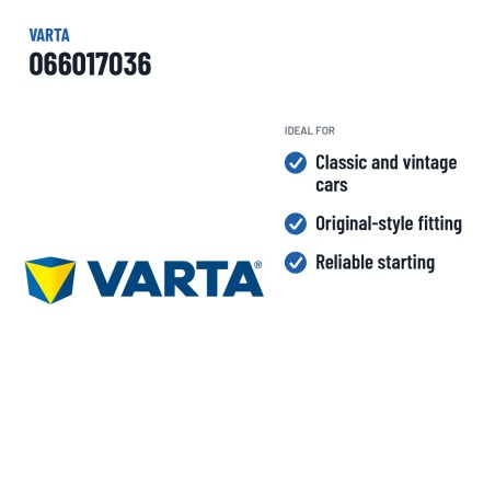 Bateria de carro Varta 066017036 6V 66Ah 360A – utilizações recomendadas