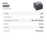 Genesis G26EP stationary UPS battery 12V 28Ah AGM – technical data