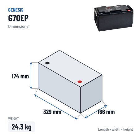 Stationärbatterie USV Genesis G70EP 12V 72Ah AGM | baterias.com