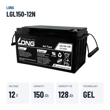 Rollstuhlbatterie Long LGL150-12N 12V 150Ah GEL – wichtigste Daten