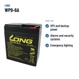 Batería estacionaria SAI/UPS Long WP9-6A 6V 9Ah AGM – usos recomendados