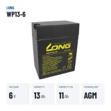 Batterie stationnaire onduleur Long WP13-6 6V 13Ah AGM – caractéristiques clés