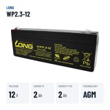 Stationary UPS battery Long WP2.3-12 12V 2.3Ah AGM – key specs