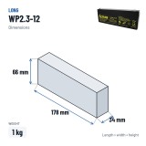 Batería estacionaria SAI/UPS Long WP2.3-12 12V 2.3Ah AGM – medidas 178 × 34 × 66 mm