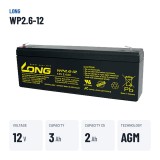 Stationary UPS battery Long WP2.6-12 12V 2.6Ah AGM – key specs