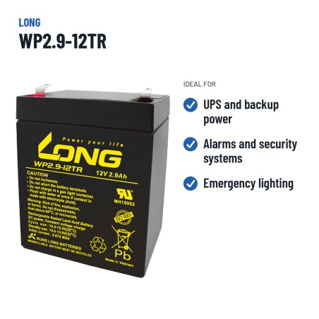 Stationärbatterie USV Long WP2.9-12TR 12V 2.9Ah AGM – empfohlene Einsatzbereiche