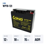 Batteria per carrozzina Long WP18-12I 12V 18Ah AGM – dati principali