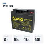 Wheelchair battery Long WP18-12N 12V 18Ah AGM – key specs