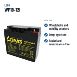 Wheelchair battery Long WP18-12I 12V 18Ah AGM – recommended uses