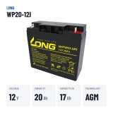 Batteria per carrozzina Long WP20-12I 12V 20Ah AGM – dati principali