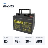 Batteria per carrozzina Long WP45-12N 12V 45Ah AGM – dati principali