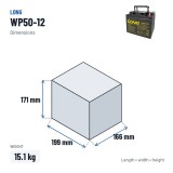 Batteria per carrozzina Long WP50-12 12V 50Ah AGM – dimensioni 199 × 166 × 171 mm