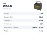 Batteria per carrozzina Long WP50-12 12V 50Ah AGM – scheda tecnica