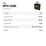 Wheelchair battery Long WP24-12ANE 12V 24Ah AGM – technical data