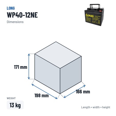 Batteria per carrozzina Long WP40-12NE 12V 40Ah AGM