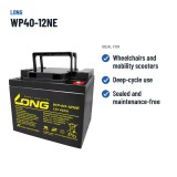 Batteria per carrozzina Long WP40-12NE 12V 40Ah AGM