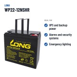 Batterie stationnaire onduleur Long WP22-12NSHR 12V 22Ah AGM – utilisations recommandées