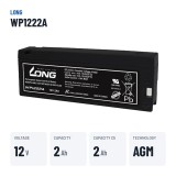 Batteria stazionaria UPS Long WP1222A 12V 2Ah AGM – dati principali