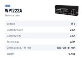 Batteria stazionaria UPS Long WP1222A 12V 2Ah AGM – scheda tecnica