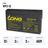Batería estacionaria SAI/UPS Long WP2-12 12V 2Ah AGM – datos clave