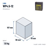 Batteria stazionaria UPS Long WP4.5-12 12V 4.5Ah AGM – dimensioni 90 × 70 × 107 mm