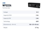 Stationärbatterie USV Long WP1223A 12V 2.1Ah AGM – technische Daten