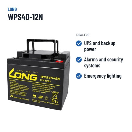 Stationary UPS battery Long WPS40-12N 12V 40Ah AGM – recommended uses