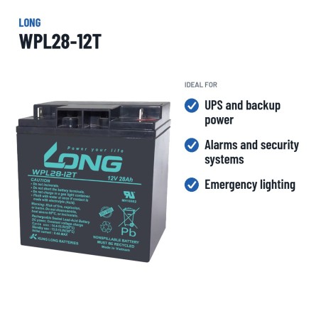 Stationärbatterie USV Long WPL28-12T 12V 28Ah AGM – empfohlene Einsatzbereiche