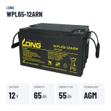 Batteria stazionaria UPS Long WPL65-12ARN 12V 65Ah AGM – dati principali