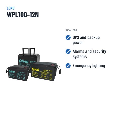 Batteria stazionaria UPS Long WPL100-12N 12V 100Ah AGM – usi consigliati