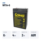 Bateria estacionária UPS Long WPS4-6 6V 4Ah AGM – dados principais