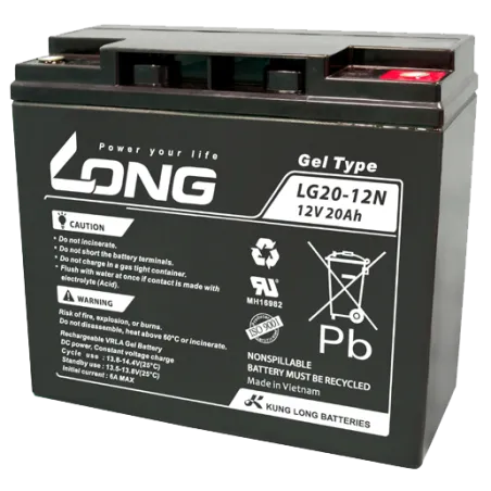 Long LG20-12N. Batterie de fauteuil roulant Long 20Ah 12V