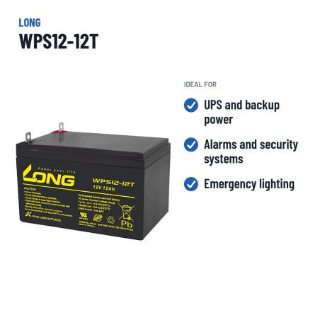 Stationary UPS battery Long WPS12-12T 12V 12Ah AGM – recommended uses