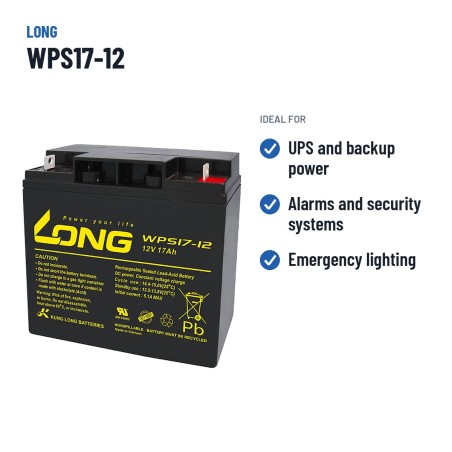 Stationärbatterie USV Long WPS17-12 12V 17Ah AGM – empfohlene Einsatzbereiche