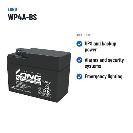 Stationärbatterie USV Long WP4A-BS 12V 2.3Ah AGM – empfohlene Einsatzbereiche