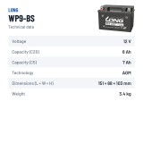 Batteria stazionaria UPS Long WP9-BS 12V 8Ah AGM – scheda tecnica