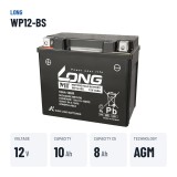 Stationary UPS battery Long WP12-BS 12V 10Ah AGM – key specs