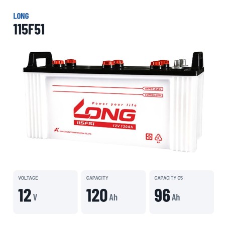 Batteria auto Long 115F51 12V 120Ah | baterias.com