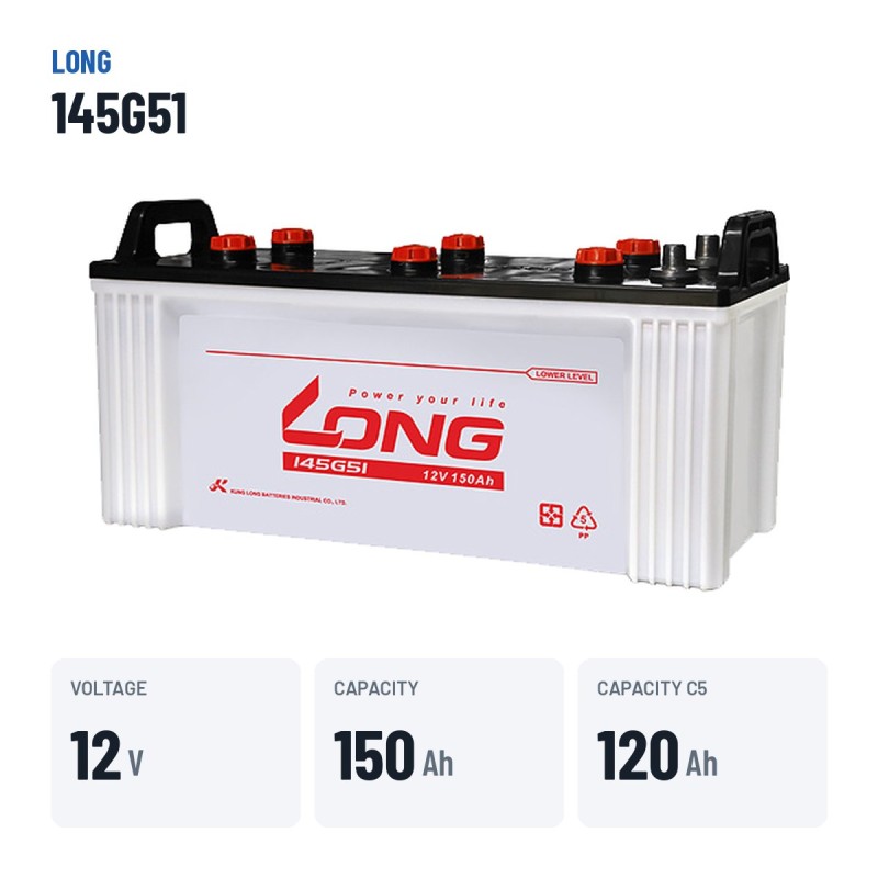 Batteria auto Long 145G51 12V 150Ah – dati principali
