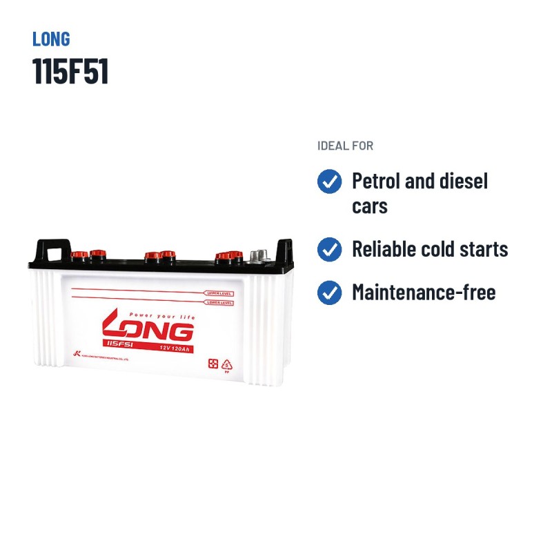 Batteria auto Long 115F51 12V 120Ah | baterias.com