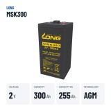 Telekom-Batterie Long MSK300 2V 300Ah AGM – wichtigste Daten