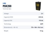 Telekom-Batterie Long MSK200 2V 200Ah AGM | baterias.com