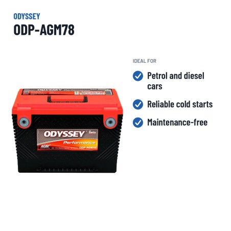 Batterie voiture Odyssey ODP-AGM78 61Ah 792A AGM – utilisations recommandées