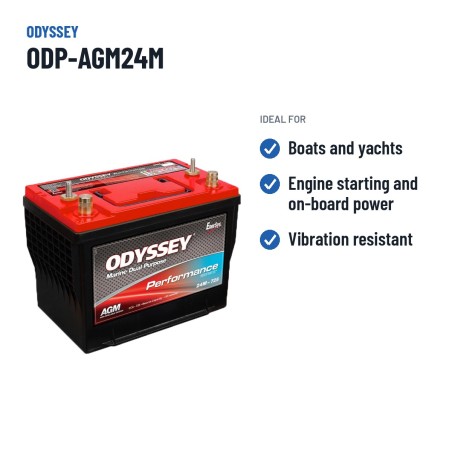 Batterie marine Odyssey ODP-AGM24M 63Ah 725A AGM – utilisations recommandées