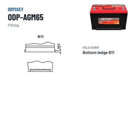 Batterie voiture Odyssey ODP-AGM65 64Ah 762A AGM – bornes et fixation