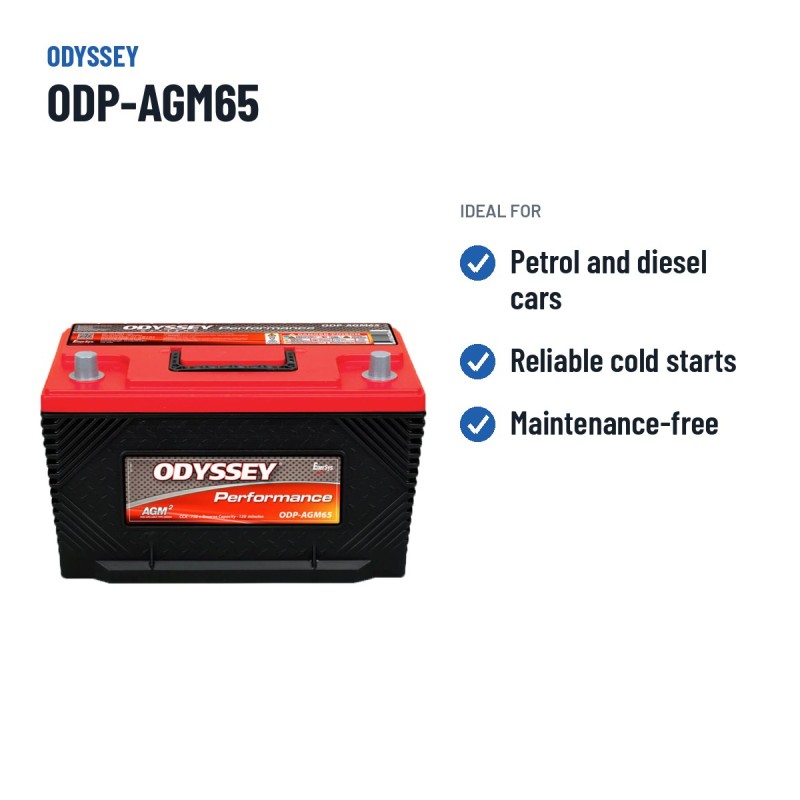 Car battery Odyssey ODP-AGM65 64Ah 762A AGM – recommended uses