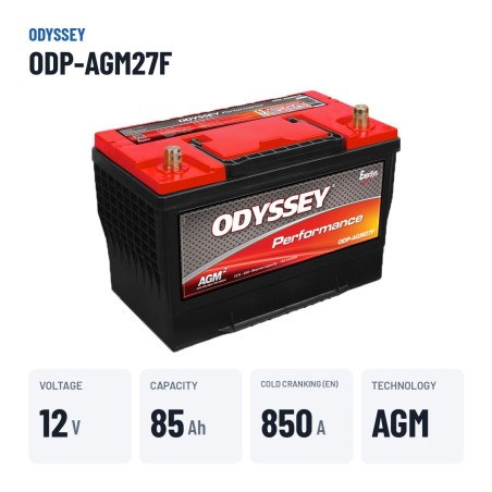Bateria de carro Odyssey ODP-AGM27F 85Ah 850A AGM – dados principais