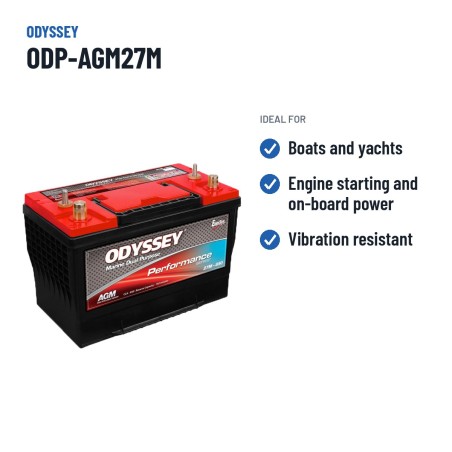 Bateria náutica Odyssey ODP-AGM27M 85Ah 850A AGM | baterias.com