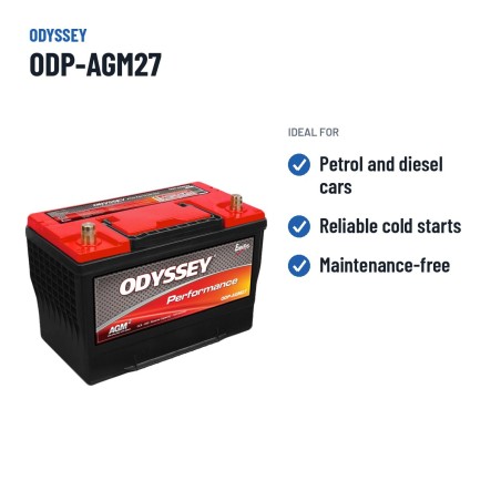 Bateria de carro Odyssey ODP-AGM27 85Ah 850A AGM – utilizações recomendadas